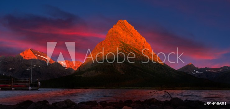 Picture of Swiftcurrent Lake at Dawn